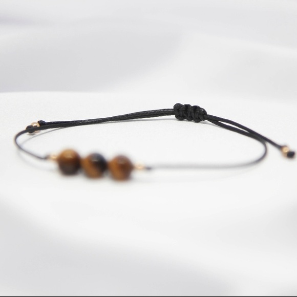 Tigers Eye Bracelet Unisex cord Adjustable - Picture 3 of 3
